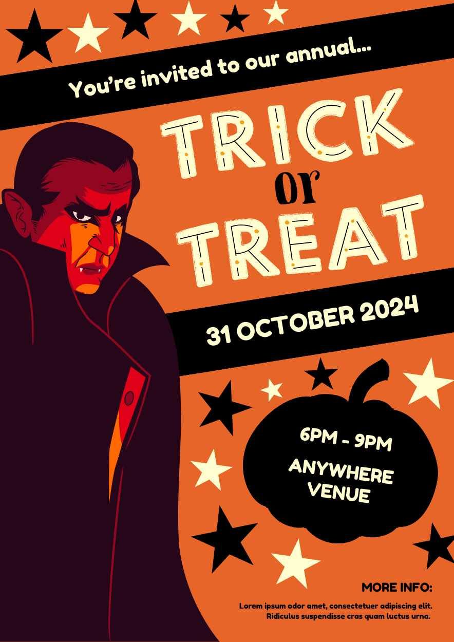 Vampire Trick or Treat Halloween Poster - slide 1