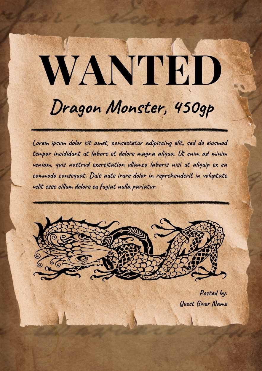 Vintage Dnd Wanted Poster - slide 2