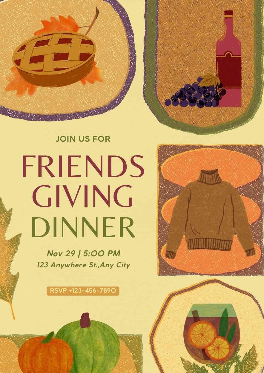 Vintage Friendsgiving Invitations - slide 3