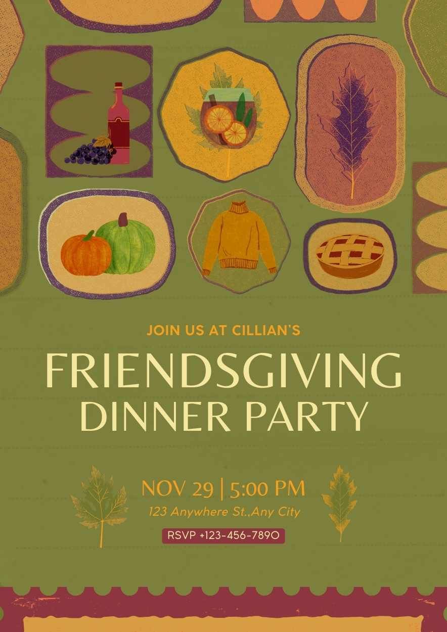 Vintage Friendsgiving Invitations - slide 2