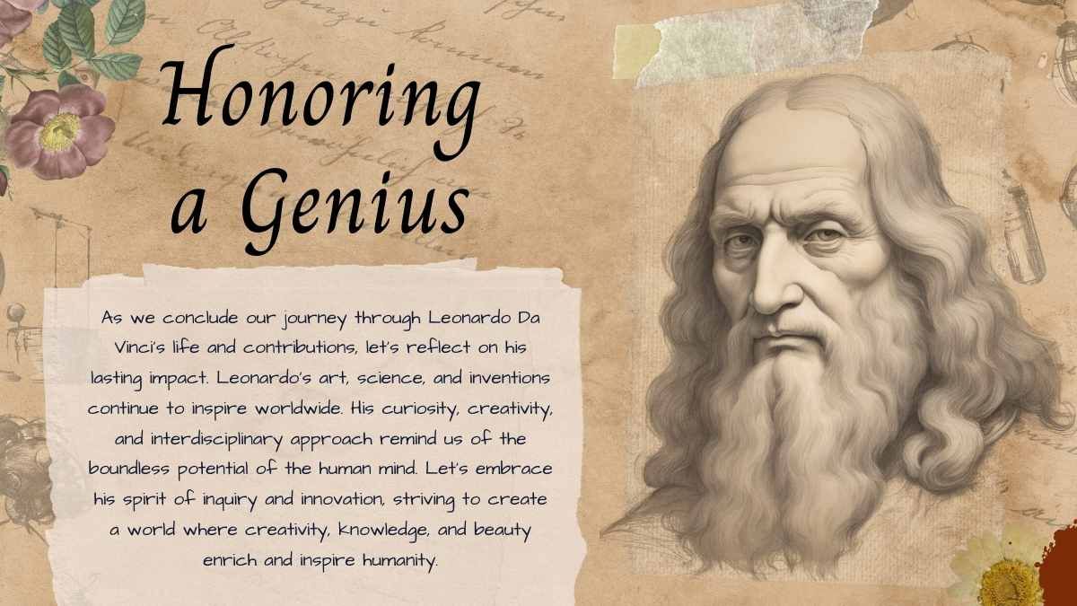 Vintage Leonardo Da Vinci Biography Slides - slide 15