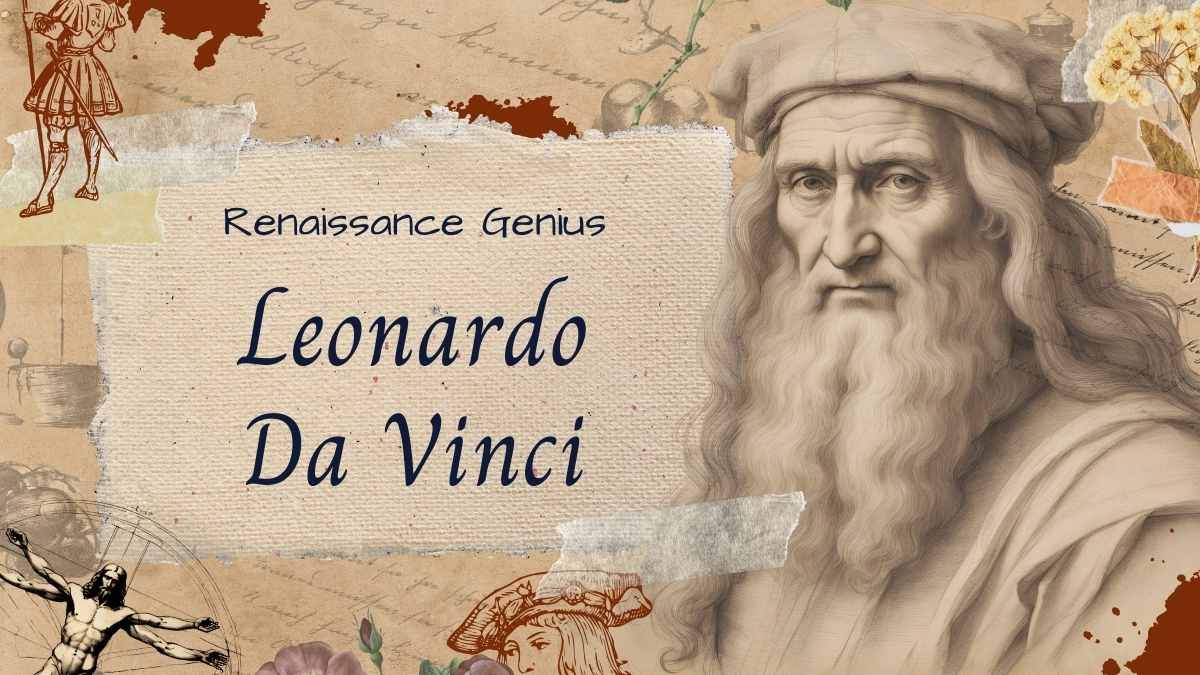 Vintage Leonardo Da Vinci Biography Slides - slide 1