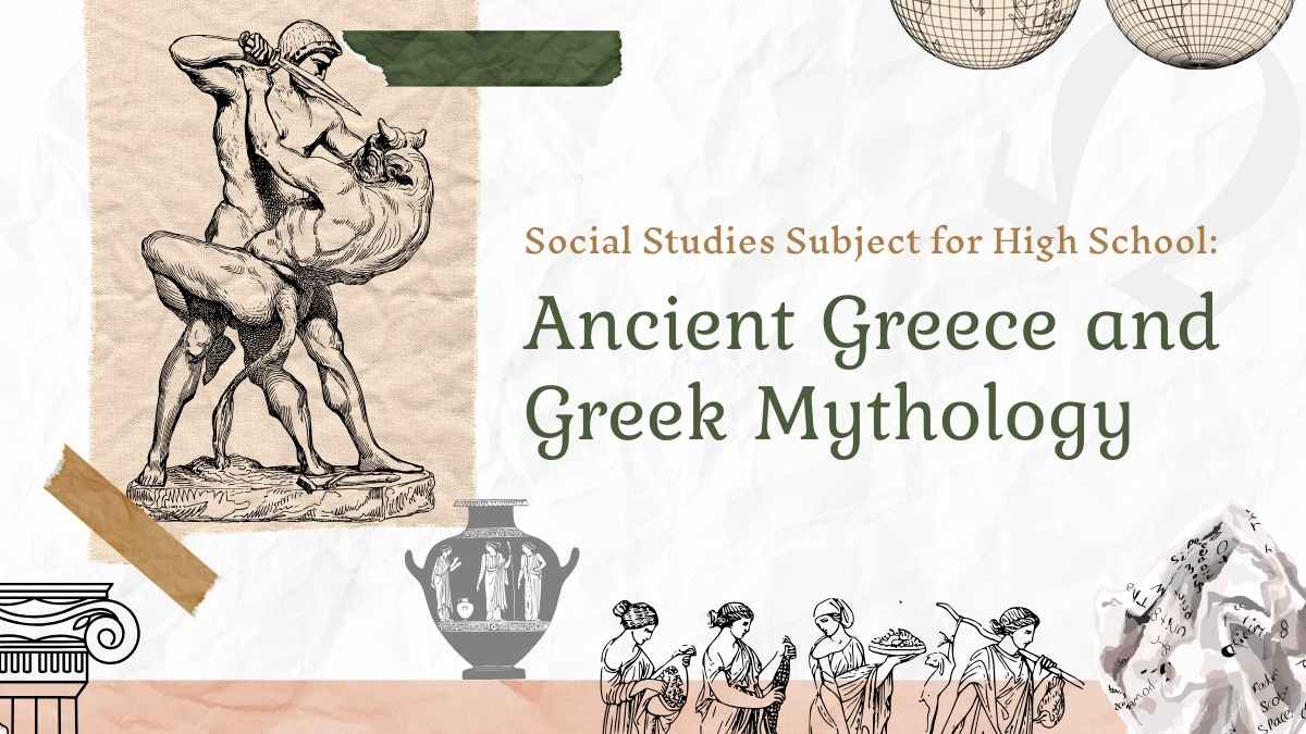 Vintage Social Studies Subject for High School: Ancient Greece & Greek Mythology Slides - slide 1