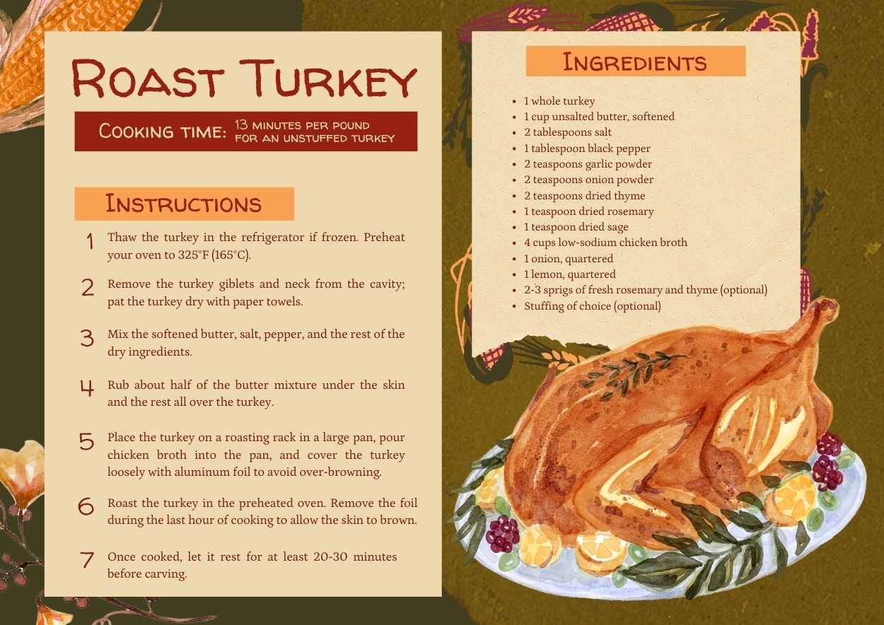 Vintage Thanksgiving Recipe Cards - slide 1