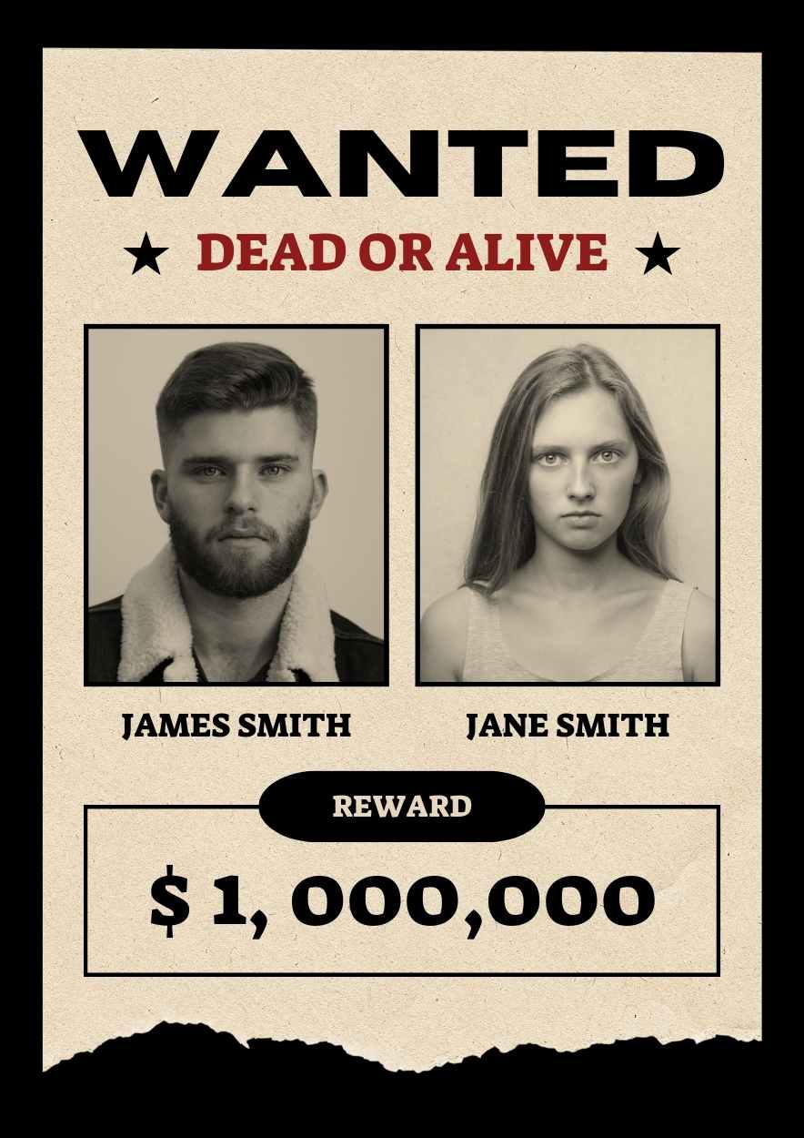 Vintage Wanted Dead Or Alive Poster - slide 2