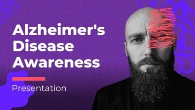 Slides de Conscientização sobre a Doença de Alzheimer na Cor Violeta