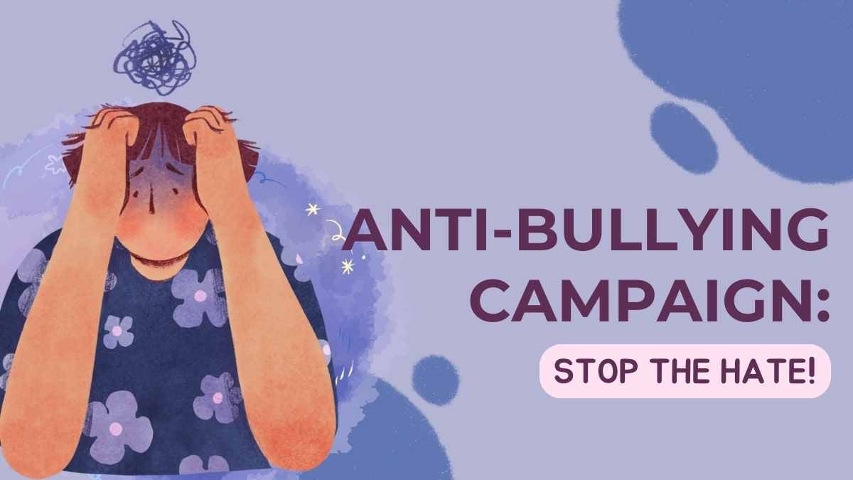 Watercolor Anti-Bullying Campaign: Stop the Hate! - slide 1