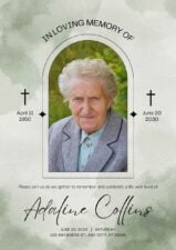 Watercolor Catholic Funeral Program Invitation