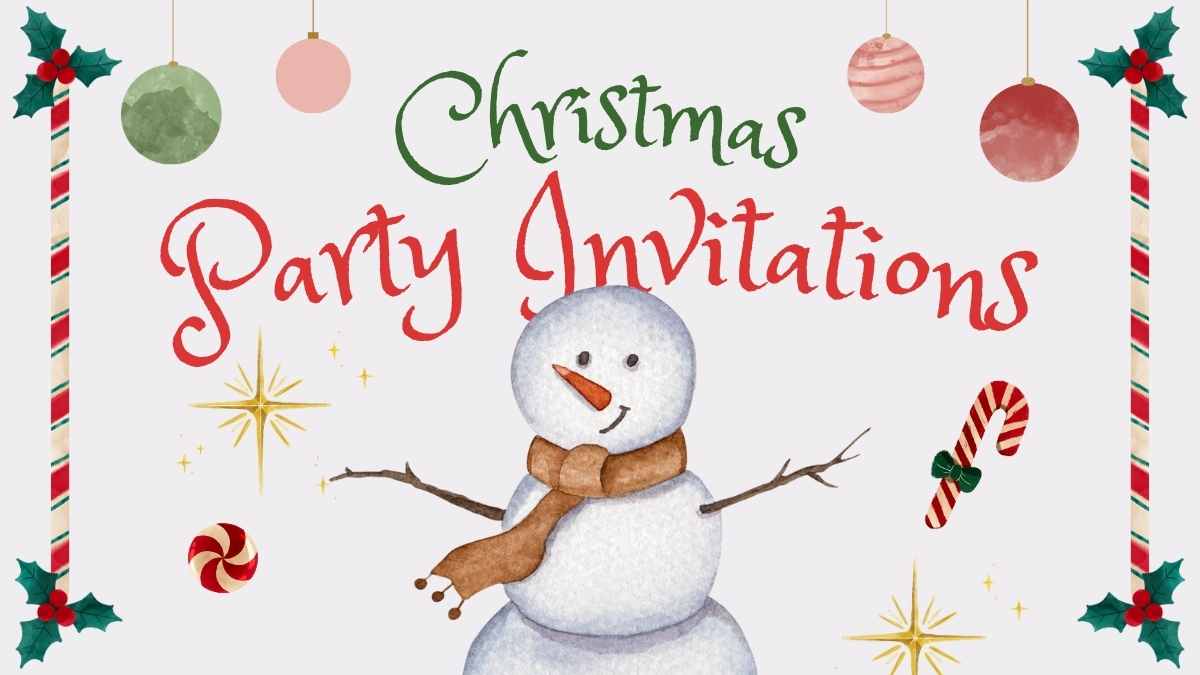 Watercolor Christmas Party Invitations - slide 1