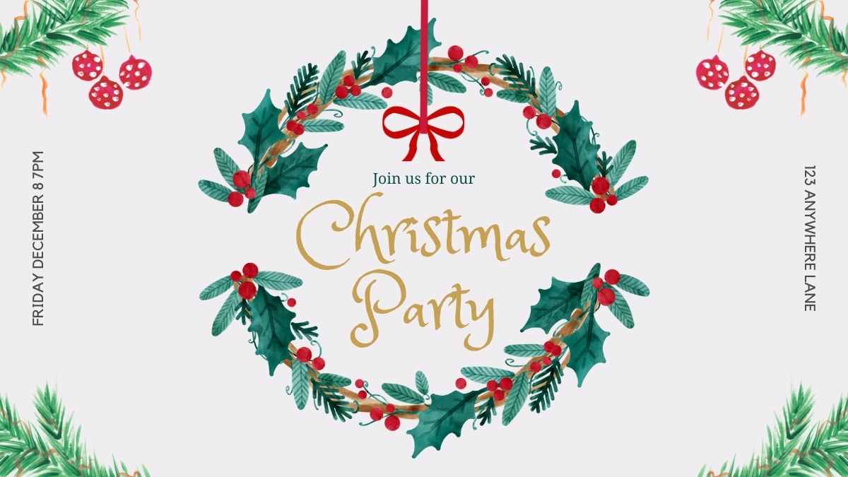 Watercolor Christmas Party Invitations - slide 9