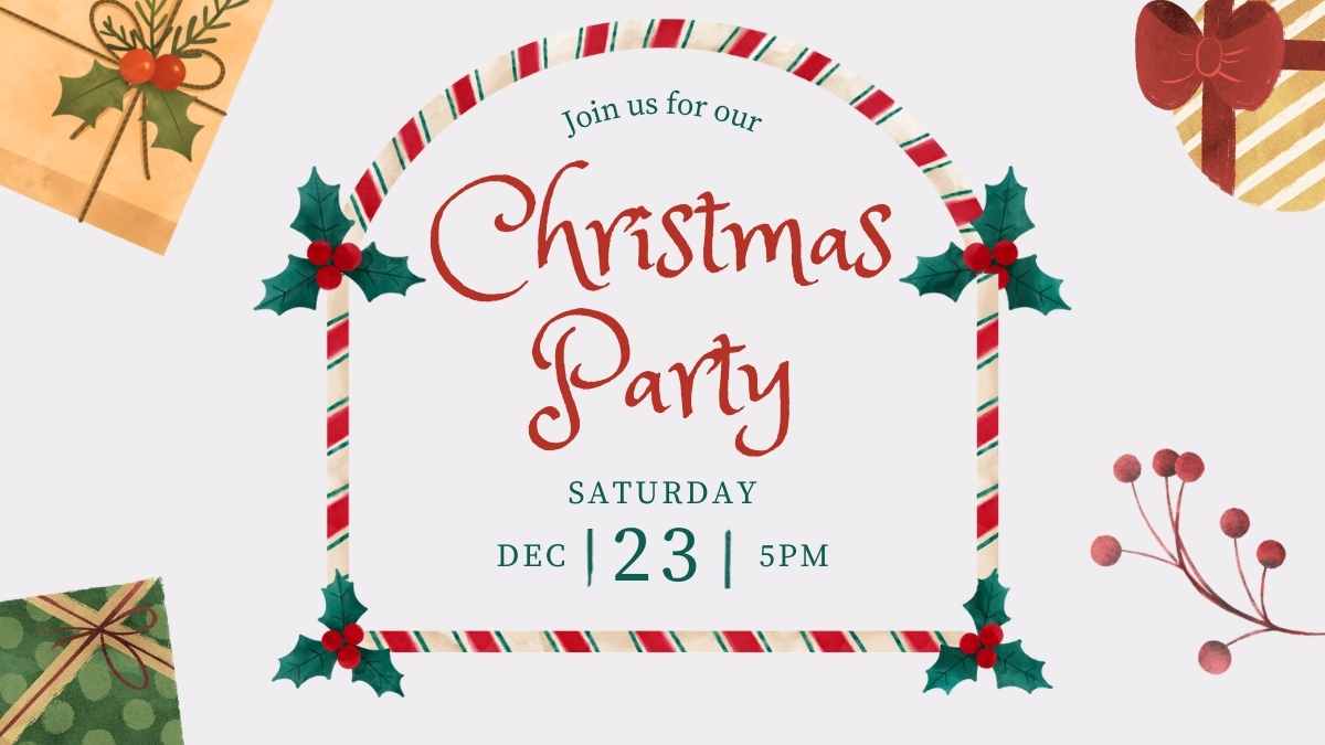 Watercolor Christmas Party Invitations - slide 11