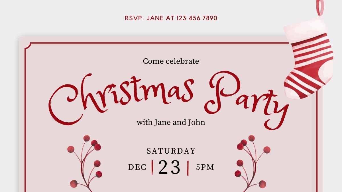 Watercolor Christmas Party Invitations - slide 12