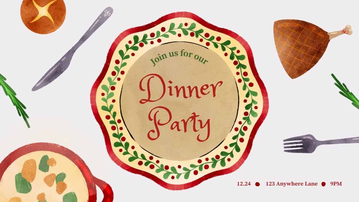 Watercolor Christmas Party Invitations - slide 4