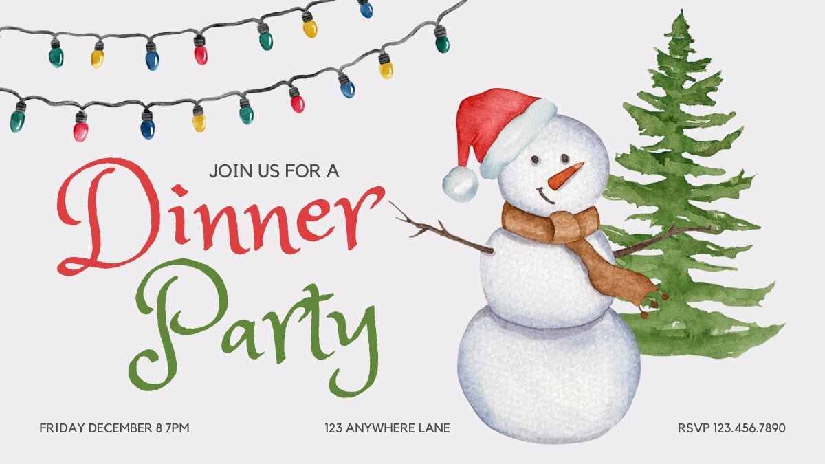 Watercolor Christmas Party Invitations - slide 5