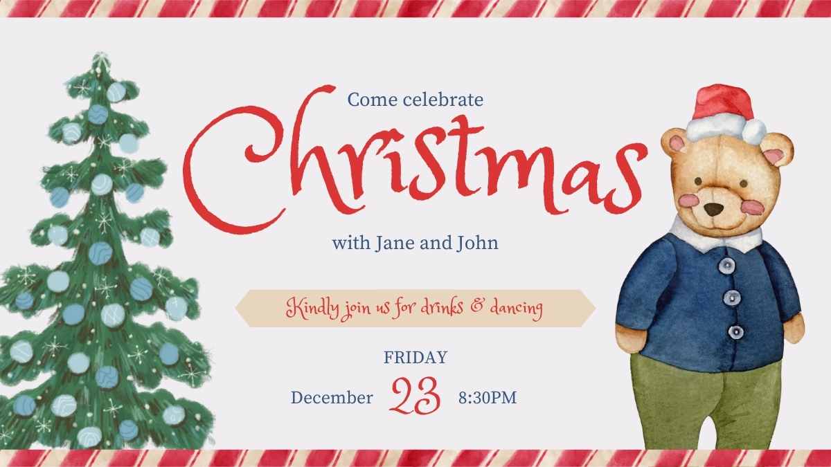 Watercolor Christmas Party Invitations - slide 8