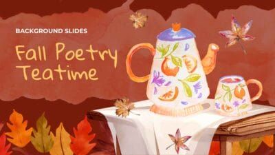 Slides Carnival Google Slides and PowerPoint Template Watercolor Fall Poetry Teatime Background Slides 1