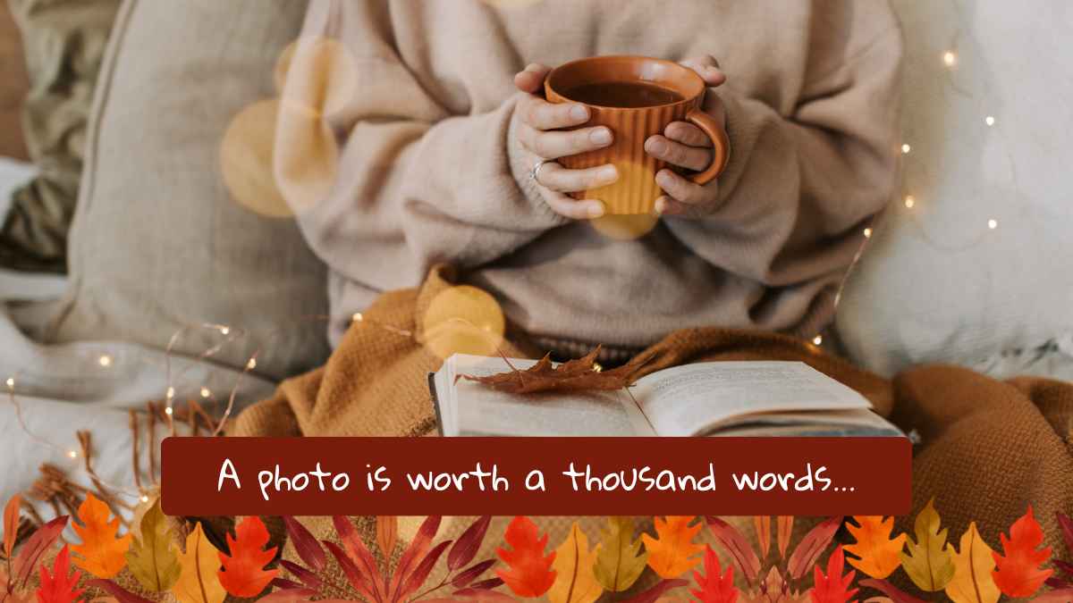 Watercolor Fall Poetry Teatime Background Slides - slide 12