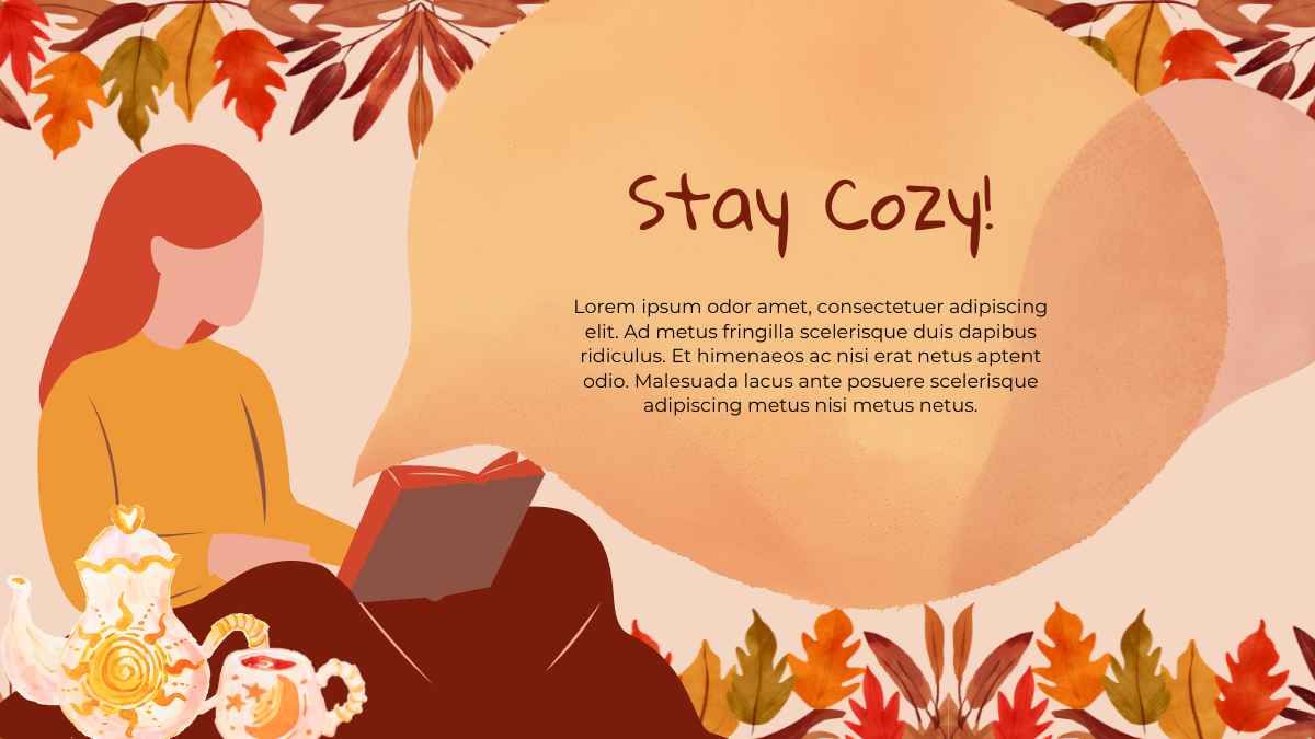 Watercolor Fall Poetry Teatime Background Slides - slide 13