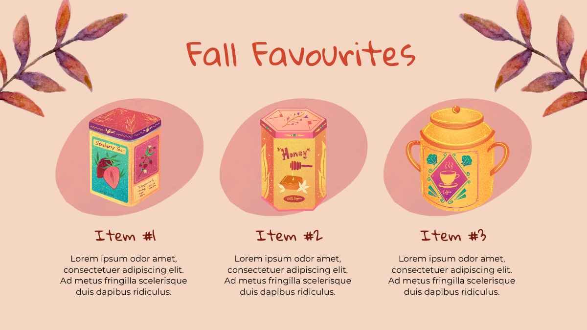 Watercolor Fall Poetry Teatime Background Slides - slide 2