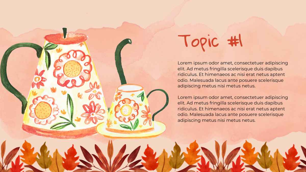 Watercolor Fall Poetry Teatime Background Slides - slide 6