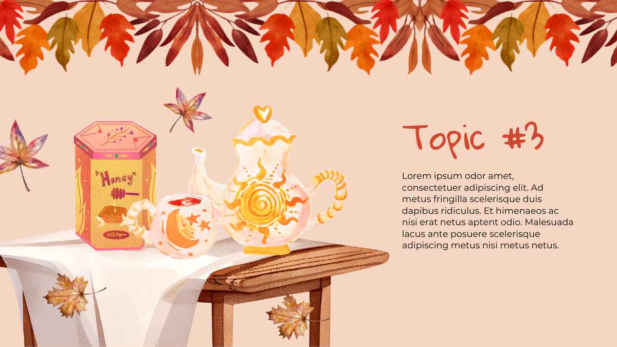 Watercolor Fall Poetry Teatime Background Slides - slide 8