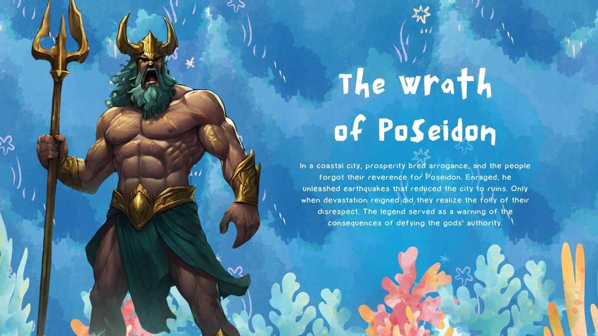 Deus Grego em Aquarela: Slides de Poseidon - deslizar 14