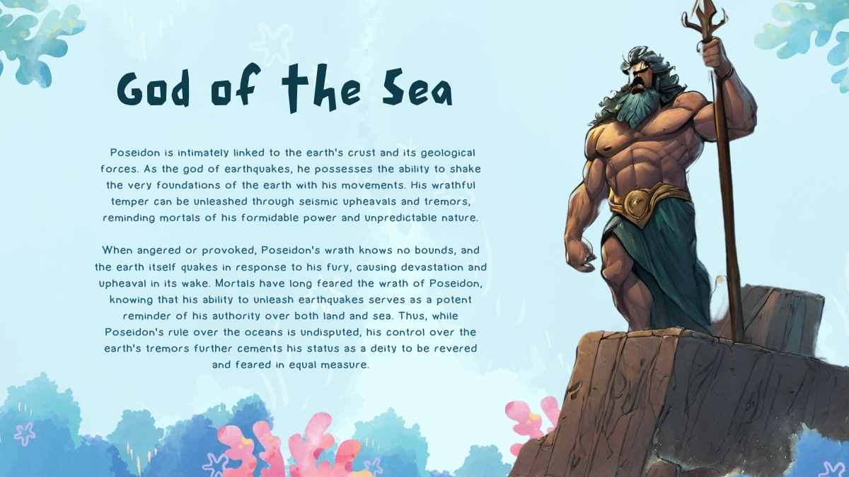 Watercolor Greek God: Poseidon Slides - slide 9