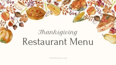 Menu Geser Restoran Bergaya Watercolor untuk Thanksgiving