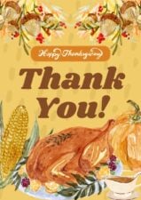 Watercolor Thanksgiving Thank You Cards