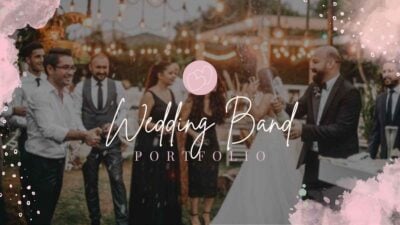 Wedding Band Portfolio Pink Elegant Business Slides