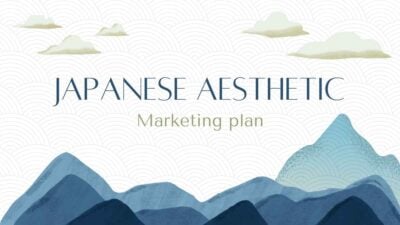 Plantillas de Plan de Marketing con Estética Japonesa en Blanco y Beige