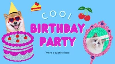 Slides Carnival Google Slides and PowerPoint Template Y2K Glitter Cool Birthday Party 1