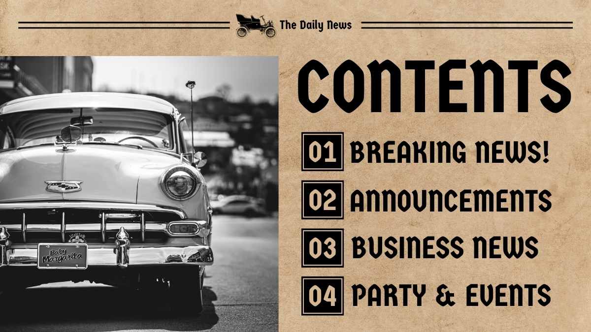 Vintage Newspaper Style Newsletter Slides - slide 2