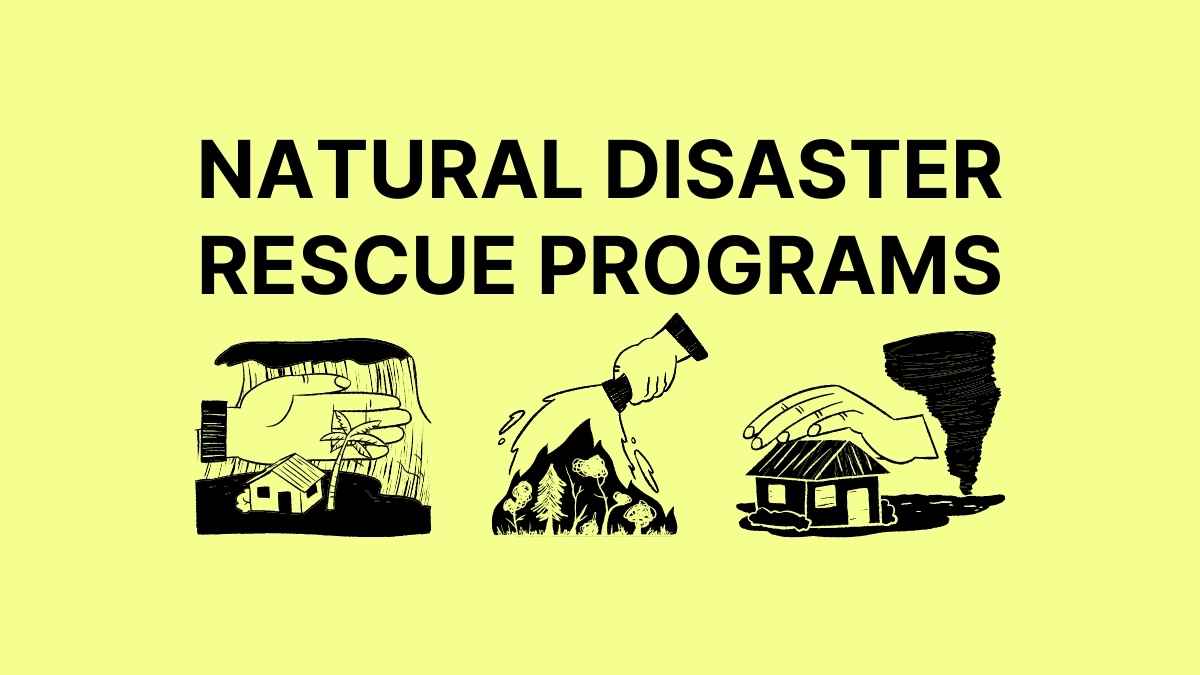 Minimal Yellow Natural Disaster Rescue Program Slides - slide 1