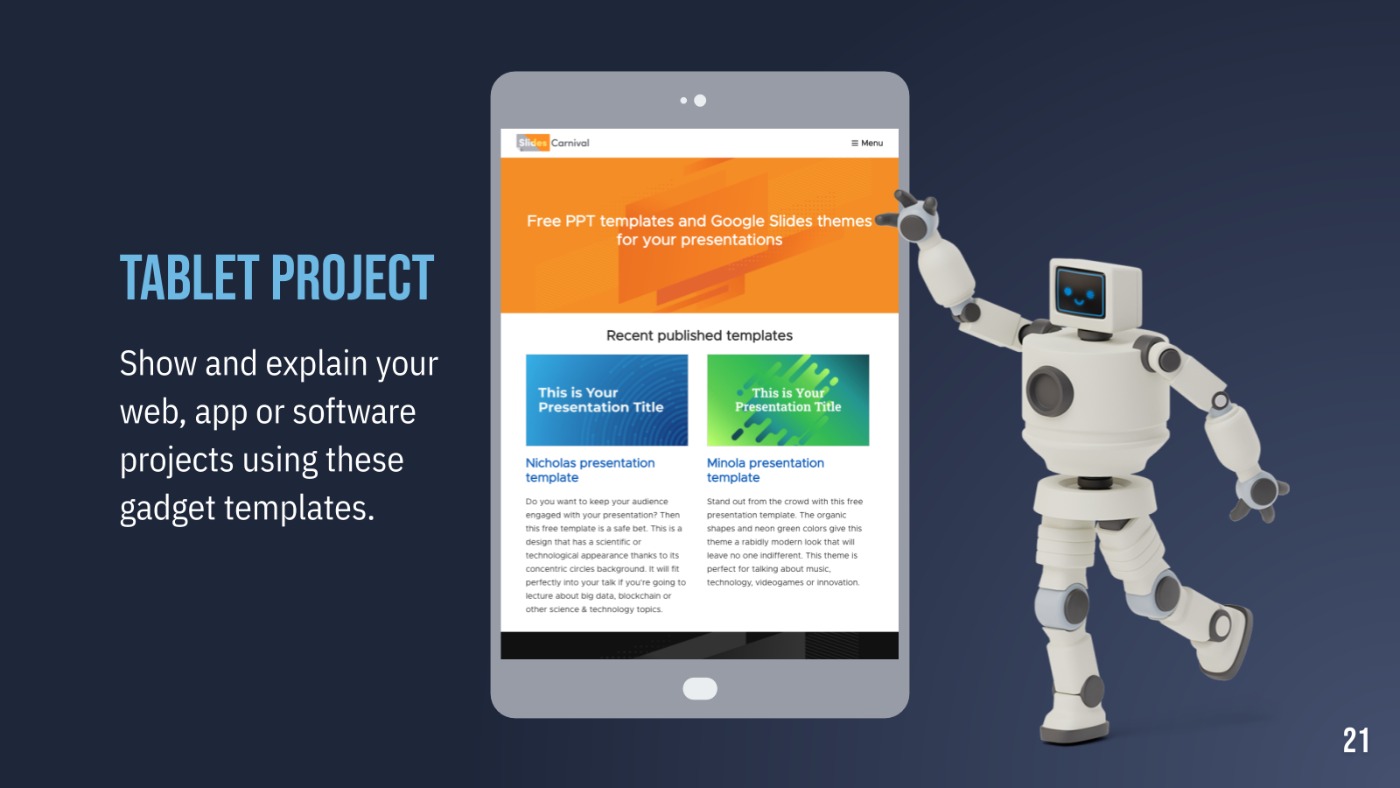 free powerpoint download robot template